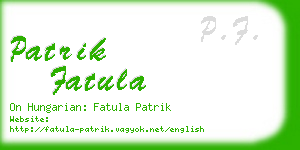 patrik fatula business card
